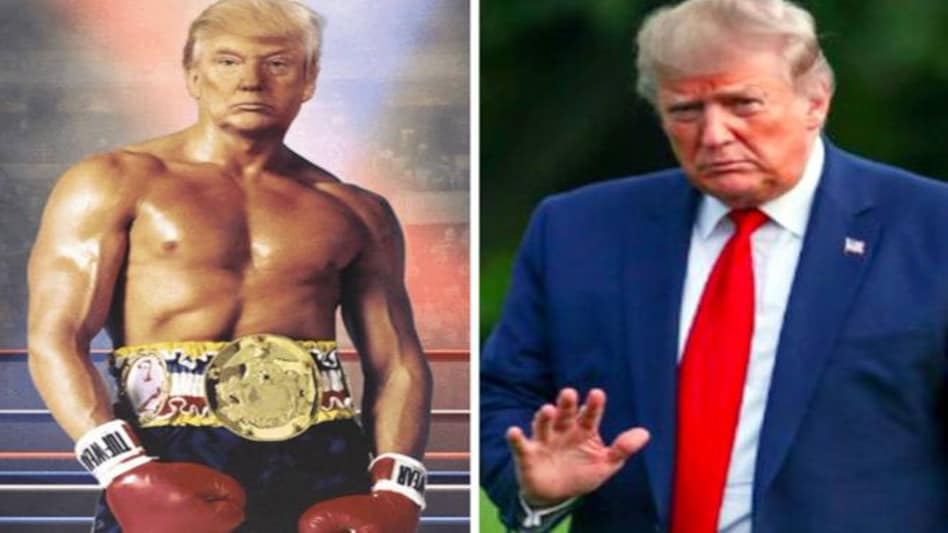 US president Donald Trump can be seen flaunting a US president Donald Trump can be seen flaunting a