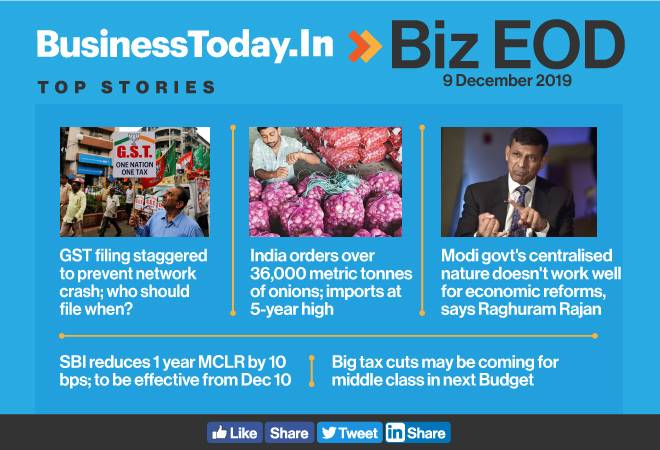 Biz EOD: GST filing streamlined; India imports 36,000 MT of onions; SBI cuts lending rates