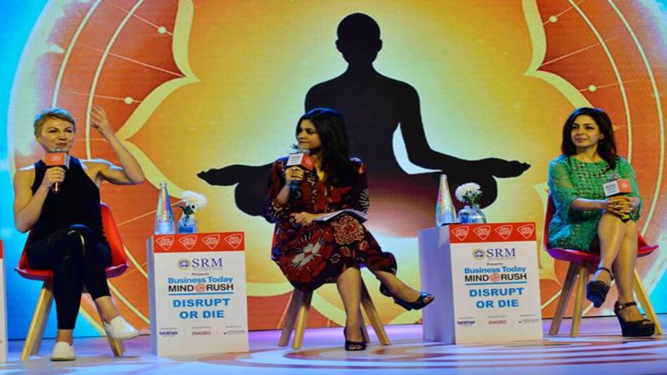 Pilates teacher Vesna Pericevic Jacob (left) and fitness expert Nawaz Modi Singhania (right) during BT Mindrush event in Mumbai. Pilates teacher Vesna Pericevic Jacob (left) and fitness expert Nawaz Modi Singhania (right) during BT Mindrush event in Mumbai.