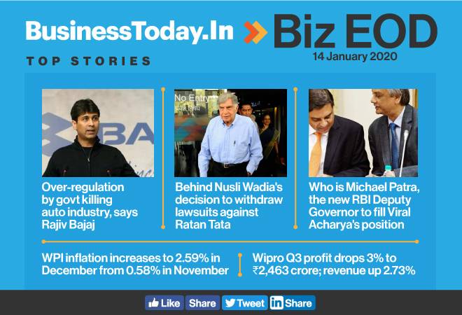 Biz EOD: Govt killing auto sector, says R Bajaj; Wadia withdraws lawsuits against Tata; WPI inflation rises