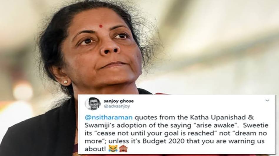 Nirmala Sitharaman schools Twitter user Nirmala Sitharaman schools Twitter user