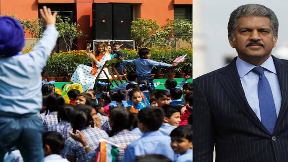 Mahindra & Mahindra Chairman Anand Mahindra (left) and US First Lady Melania Trump Mahindra & Mahindra Chairman Anand Mahindra (left) and US First Lady Melania Trump