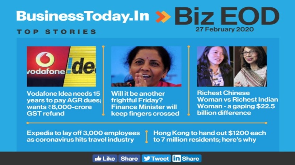 Biz EOD: Voda Idea wants time; GDP numbers on Friday; shot in arm for Hong Kong economy Biz EOD: Voda Idea wants time; GDP numbers on Friday; shot in arm for Hong Kong economy
