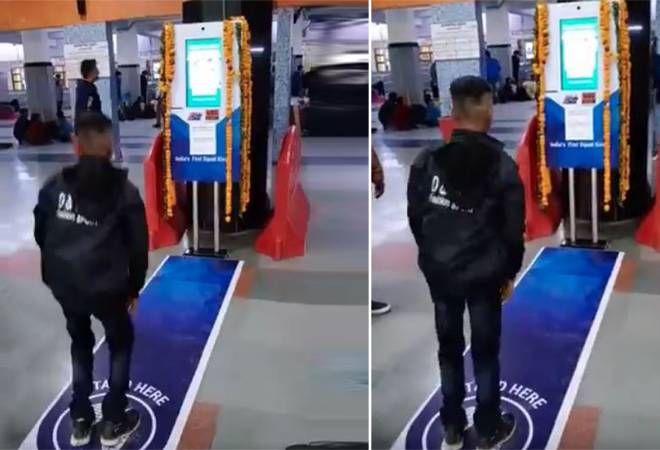 Want a free ticket? Just work out in front of this machine at Anand Vihar Railway Station