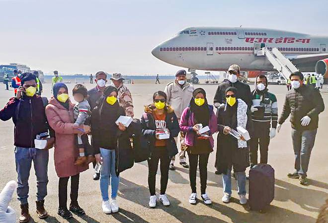 Coronavirus: Maldivian nationals who were brought along with Indians by an Air India aircraft from China. Coronavirus: Maldivian nationals who were brought along with Indians by an Air India aircraft from China.