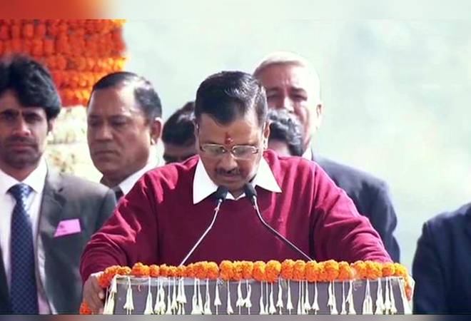 Arvind Kejriwal oath-taking ceremony: The 51-year-old leader, became the youngest chief minister of Delhi when he was sworn for the first time on 28 December 2013 Arvind Kejriwal oath-taking ceremony: The 51-year-old leader, became the youngest chief minister of Delhi when he was sworn for the first time on 28 December 2013