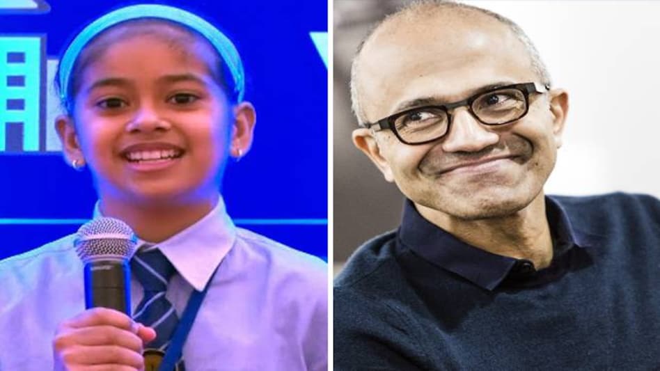 Image of Microsoft CEO Satya Nadella and Namya Joshi Image of Microsoft CEO Satya Nadella and Namya Joshi