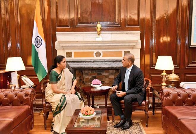 Bharti Airtel chairman Sunil Bharti Mittal with Finance Minister Nirmala Sitharaman (ANI) Bharti Airtel chairman Sunil Bharti Mittal with Finance Minister Nirmala Sitharaman (ANI)