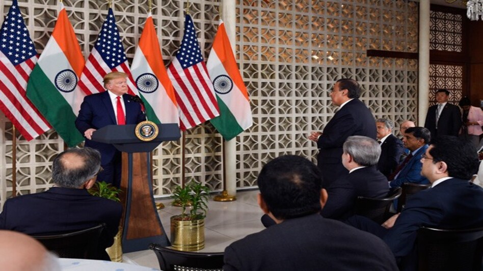 US President Donald Trump interacts with Reliance Industries Chairman Mukesh Ambani (Photo credit: PTI) US President Donald Trump interacts with Reliance Industries Chairman Mukesh Ambani (Photo credit: PTI)