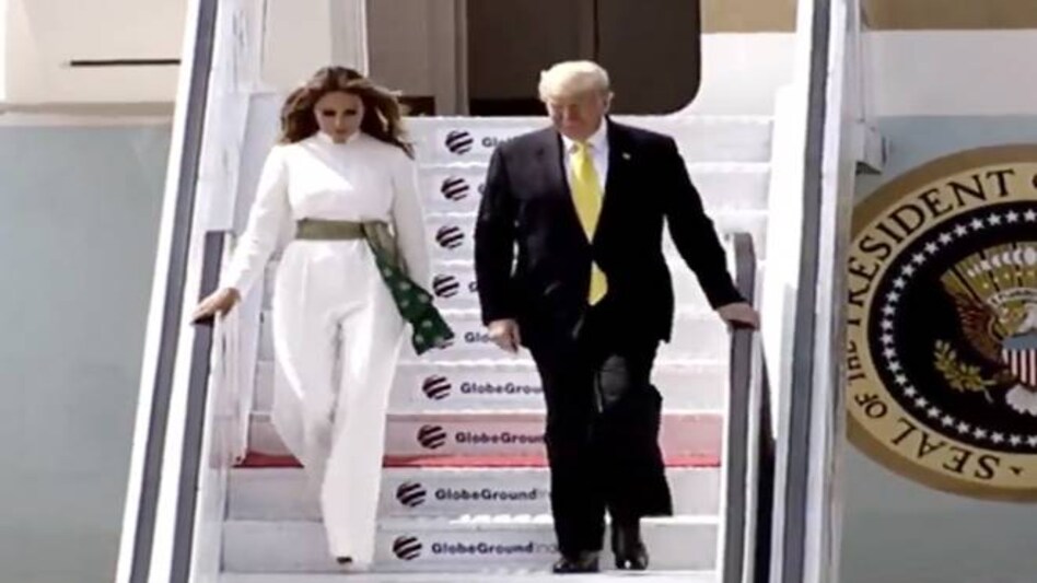 Trump in India: Melania Trump chose a white jumpsuit, while Ivanka picked a floral midi dress Trump in India: Melania Trump chose a white jumpsuit, while Ivanka picked a floral midi dress