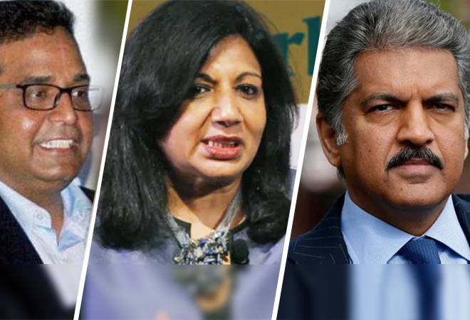 (L-R) Paytm Founder Vijay Shekhar, Biocon Chairman KIran Mazumdar-Shaw, Mahindra Group Chairman Anand Mahindra (L-R) Paytm Founder Vijay Shekhar, Biocon Chairman KIran Mazumdar-Shaw, Mahindra Group Chairman Anand Mahindra