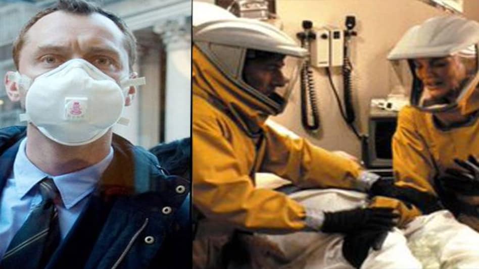 A scene from Contagion (L) and Outbreak (R) A scene from Contagion (L) and Outbreak (R)