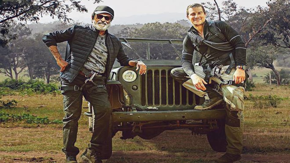 Superstar Rajinikanth with Bear Grylls Superstar Rajinikanth with Bear Grylls