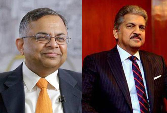 Tata Sons Chairman N Chandrasekaran (L) and Mahindra & Mahindra Chairman Anand Mahindra. Tata Sons Chairman N Chandrasekaran (L) and Mahindra & Mahindra Chairman Anand Mahindra.