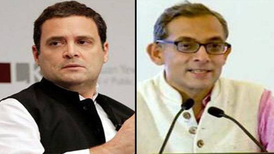 Congress leader Rahul Gandhi and Nobel Laureate Abhijit Banerjee Congress leader Rahul Gandhi and Nobel Laureate Abhijit Banerjee