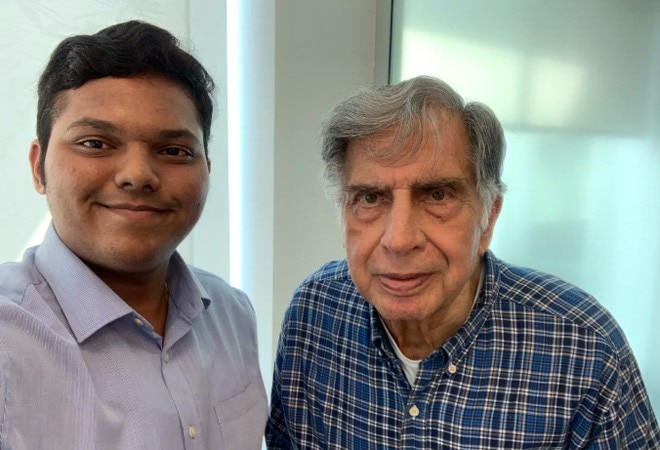 Ratan Tata with Arjun Deshpande, Founder and CEO of Generic Aadhar Ratan Tata with Arjun Deshpande, Founder and CEO of Generic Aadhar
