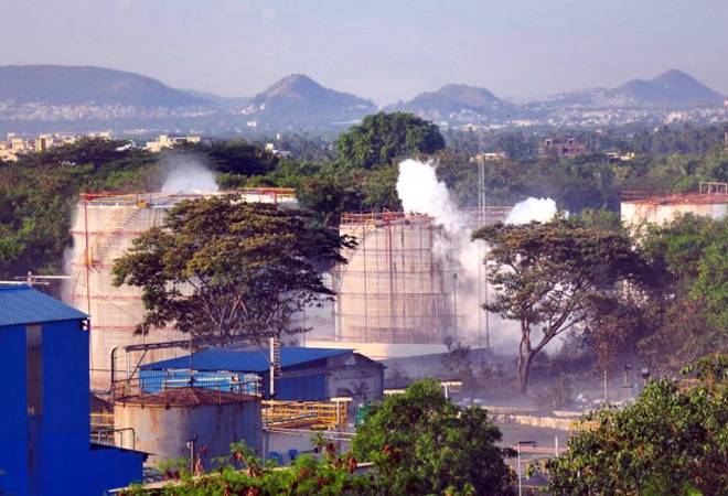The gas leak occurred some 14 km (9 miles) inland from the east coast city of Visakhapatnam The gas leak occurred some 14 km (9 miles) inland from the east coast city of Visakhapatnam