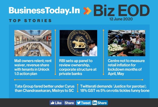Biz EOD: Mall owners relent; No retail inflation data for April, May; Tata fared better under Cyrus, Mistrys claim