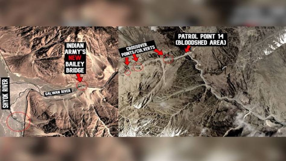 Exclusive satellite image of the Galwan bridge IMAGE CREDIT: SAT IMAGES VIA VIA PLANET LABS shared by @DetResFa_ Exclusive satellite image of the Galwan bridge IMAGE CREDIT: SAT IMAGES VIA VIA PLANET LABS shared by @DetResFa_