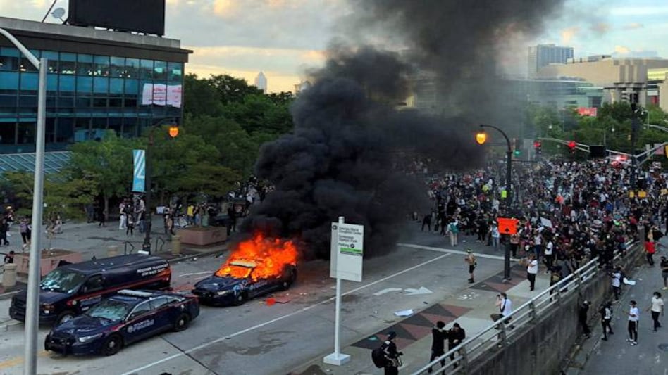 The additional officers will be deployed in areas where violence broke out and property was damage during the previous night's protests - specifically in lower Manhattan and Downtown Brooklyn The additional officers will be deployed in areas where violence broke out and property was damage during the previous night's protests - specifically in lower Manhattan and Downtown Brooklyn