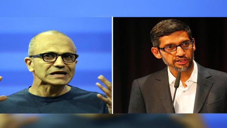 Microsoft CEO Satya Nadella (L) and Google and Alphabet CEO Sundar Pichai (R) Microsoft CEO Satya Nadella (L) and Google and Alphabet CEO Sundar Pichai (R)