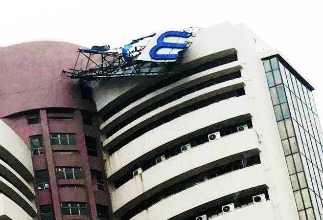 Heavy rain topples signage of BSE building
