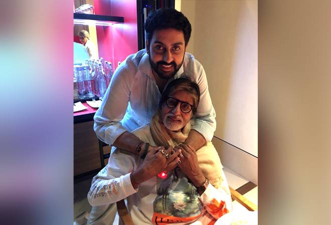 Megastar Amitabh Bachchan with son Abhishek Bachchan Megastar Amitabh Bachchan with son Abhishek Bachchan