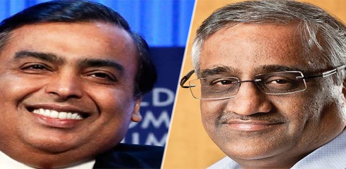 Reliance Industries Chairman Mukesh Ambani and Future Group CEO Kishore Biyani Reliance Industries Chairman Mukesh Ambani and Future Group CEO Kishore Biyani