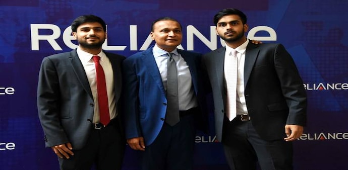Anil Ambani (C) along with his sons, Anmol and Anshul Anil Ambani (C) along with his sons, Anmol and Anshul