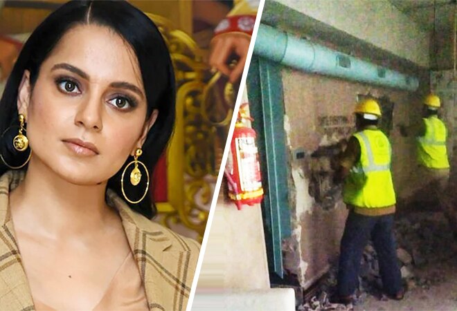 BMC officials demolish Bollywood actor Kangana Ranaut's building on Wednesday BMC officials demolish Bollywood actor Kangana Ranaut's building on Wednesday