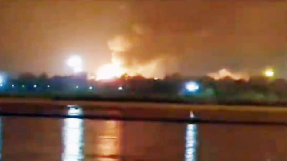 Fire at ONGC plant in Surat (Photo: ANI) Fire at ONGC plant in Surat (Photo: ANI)