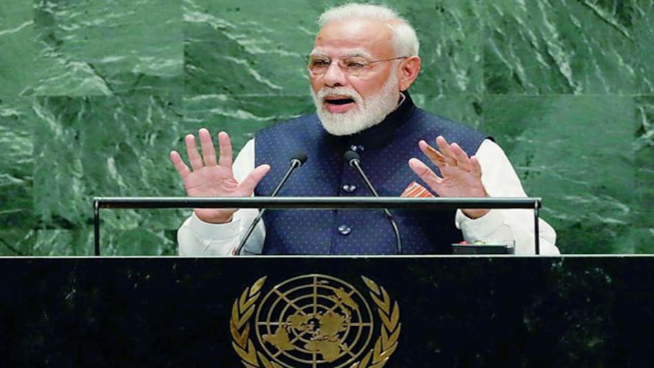 The Prime Minister's pre-recorded video statement is expected to be broadcast live at the UN General Assembly hall, New York, at 09:00 am local time or 06:30 pm IST The Prime Minister's pre-recorded video statement is expected to be broadcast live at the UN General Assembly hall, New York, at 09:00 am local time or 06:30 pm IST