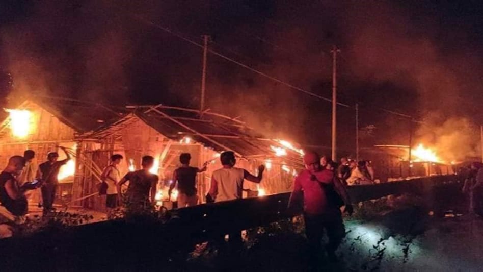 At least 20 houses and shops along the Assam-Mizoram border in Cachar district were set ablaze at Assam-Mizoram border At least 20 houses and shops along the Assam-Mizoram border in Cachar district were set ablaze at Assam-Mizoram border