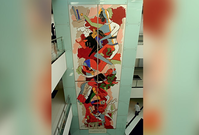 The M.F. Husain Painting at the Bajaj headquarters in Pune The M.F. Husain Painting at the Bajaj headquarters in Pune
