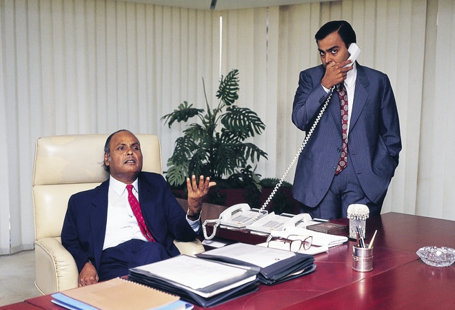 RIL founder Dhirubhai Ambani and his son Mukesh Ambani RIL founder Dhirubhai Ambani and his son Mukesh Ambani