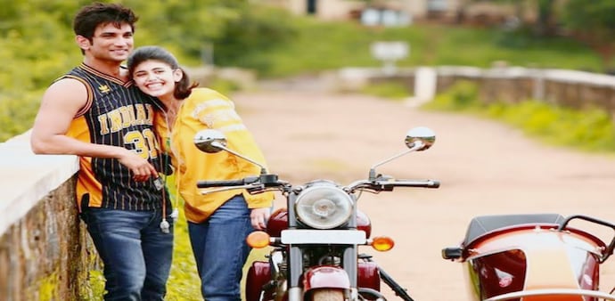 A photo of Sanjana Sanghi and Sushant Singh Rajput from film Dil Bechara A photo of Sanjana Sanghi and Sushant Singh Rajput from film Dil Bechara