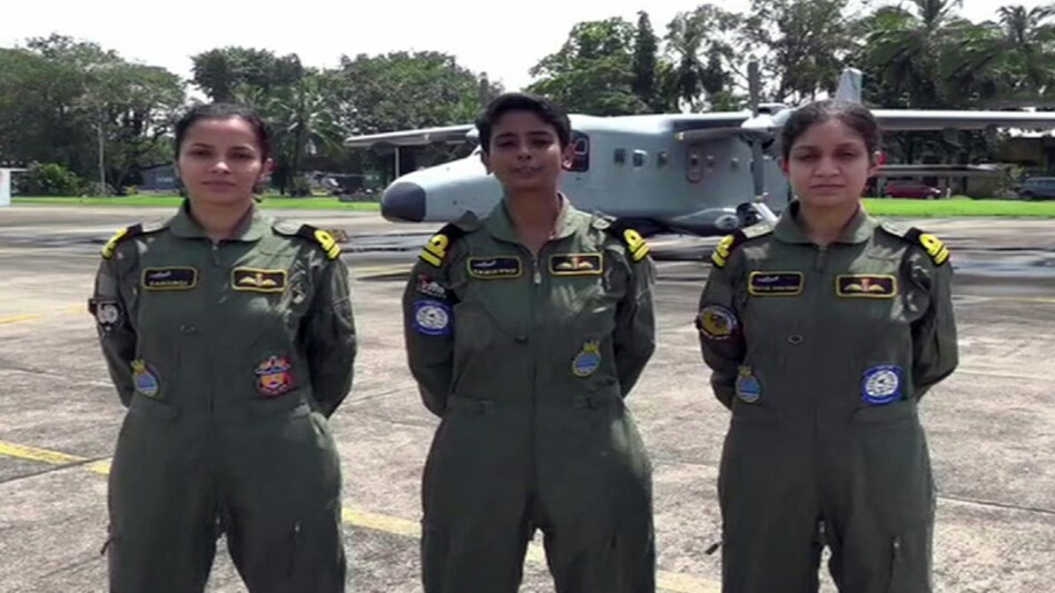 Indian Navy's first batch of three women pilots ready for mission on Dornier aircraft Indian Navy's first batch of three women pilots ready for mission on Dornier aircraft
