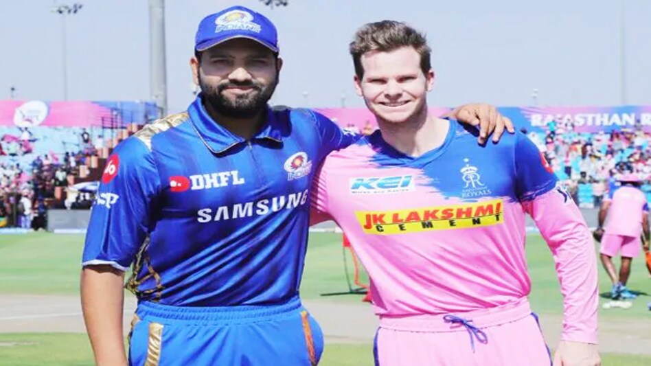 Rajasthan Royals skipper Steve Smith with Mumbai Indians Captain Rohit Sharma Rajasthan Royals skipper Steve Smith with Mumbai Indians Captain Rohit Sharma