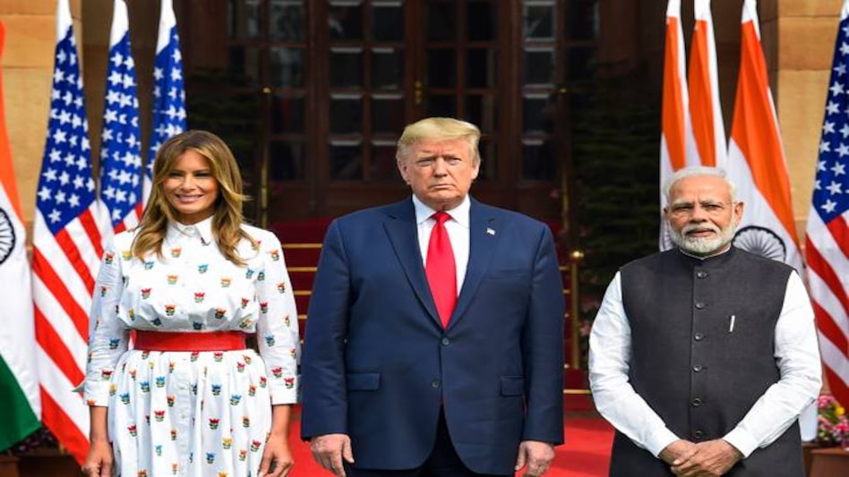 US First Lady Melania Trump, President Donald Trump and Prime Minister Narendra Modi US First Lady Melania Trump, President Donald Trump and Prime Minister Narendra Modi
