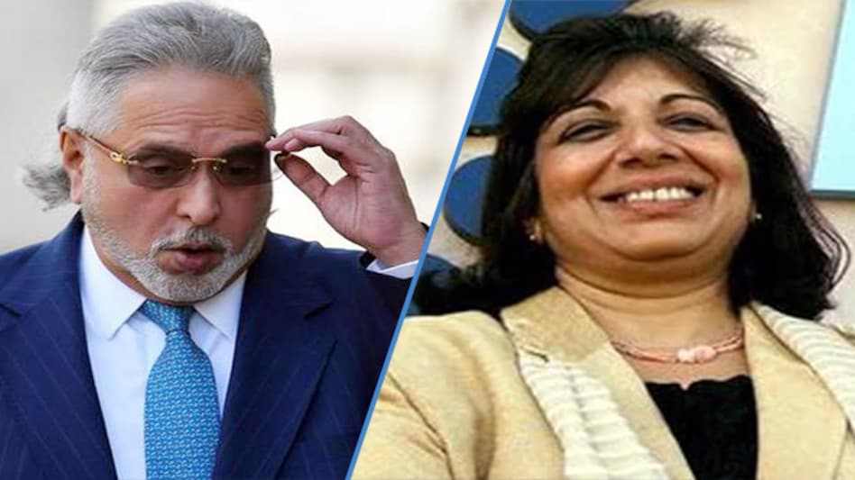 Vijay Mallya and Kiran Mazumdar Shaw Vijay Mallya and Kiran Mazumdar Shaw