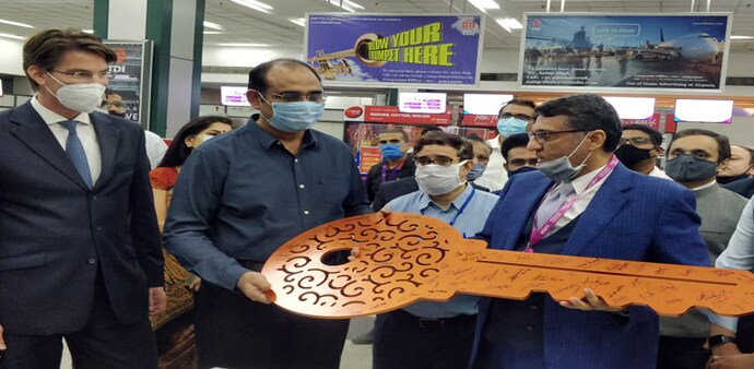 AAI officials handing over Ahmedabad International Airport to Adani Group AAI officials handing over Ahmedabad International Airport to Adani Group