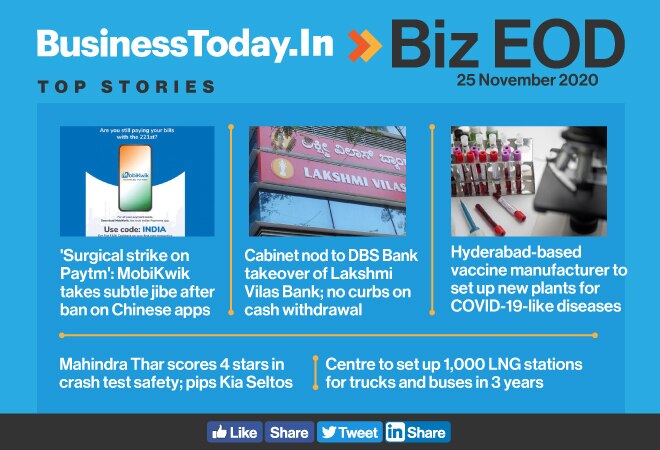 Biz EOD: Mobikwik's jab at Paytm; Thar outdoes Seltos; DBS Bank, LVB merger approved