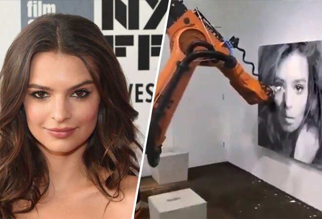 The Futurist shared a video where a robot arm can be seen drawing a portrait of a woman with a striking resemblance to actor and model Emily Ratajkowski