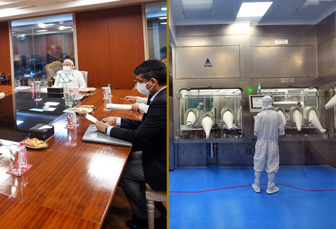PM Modi paid his visit to Pune-based Serum Institute of India and reviewed the manufacturing process of COVID-19 vaccine PM Modi paid his visit to Pune-based Serum Institute of India and reviewed the manufacturing process of COVID-19 vaccine