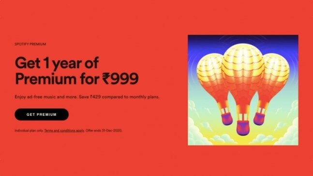 Spotify Premium yearly plan is now available for Rs 999 with savings of Rs 429