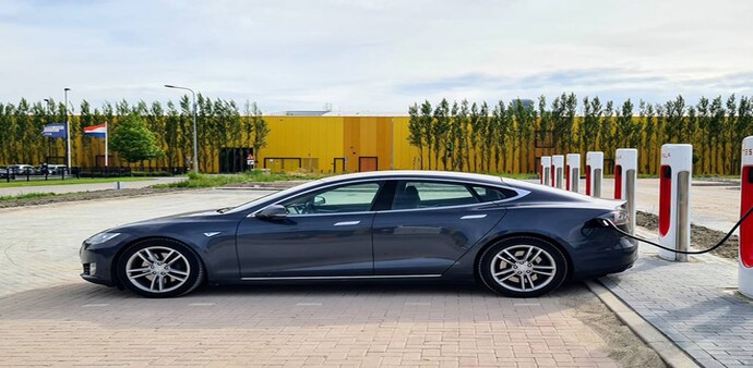 Tesla Inc's charging station in the US Tesla Inc's charging station in the US