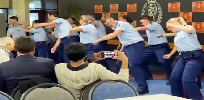 The video is from a multicultural fest where the cops are seen dancing on songs like 'kar gayi chull' and 'kala chashma' The video is from a multicultural fest where the cops are seen dancing on songs like 'kar gayi chull' and 'kala chashma'