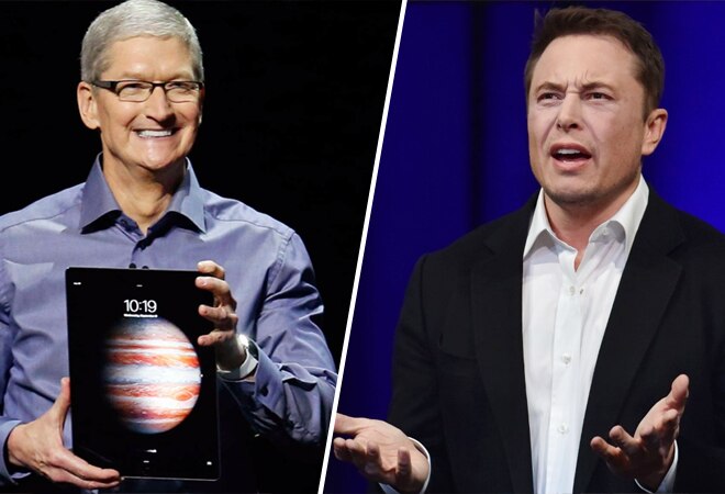 Apple CEO Tim Cook and Tesla CEO Elon Musk Apple CEO Tim Cook and Tesla CEO Elon Musk