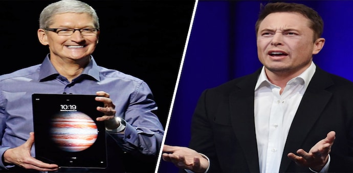 Apple CEO Tim Cook and Tesla CEO Elon Musk Apple CEO Tim Cook and Tesla CEO Elon Musk