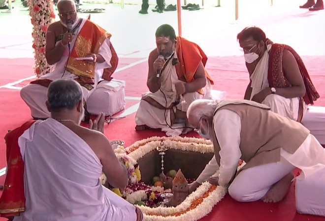 Prime Minister Narendra Modi lays the foundation stone of New Parliament Building in New Delhi Prime Minister Narendra Modi lays the foundation stone of New Parliament Building in New Delhi